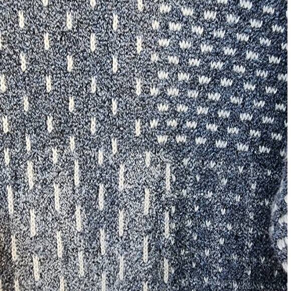 J Jill Patchwork Jacquard Topper Cardigan Azure Heather Multi XS SAMPLE - Picture 8 of 9